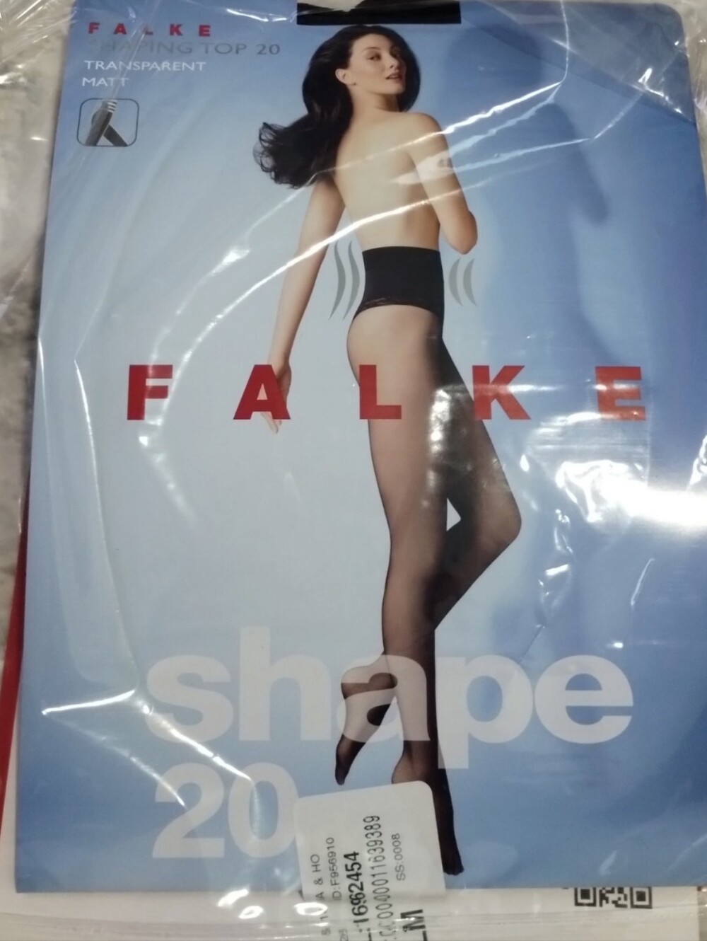 FALKE Shaping Top 20 Control Top Tight Sz S Pantyhose Stocking Transparent Matt